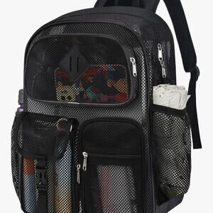 NWOT Mesh Backpack Heavy Duty 28L See Through Backpack Adult with Padded Straps